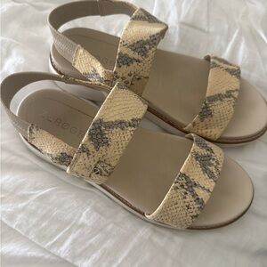 Cole Haan Beige and Brown Snake Print Sandals